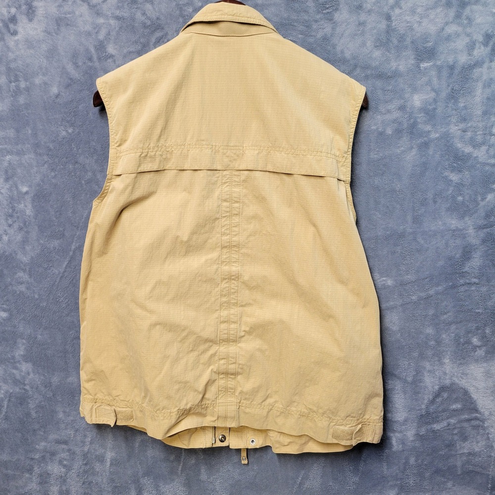 Eddie Bauer Mens Khaki Utility Vest Size L Lightweight Outdoor Travel Pockets - Picture 8 of 10